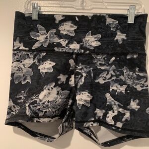 Black & White Floral Athletic Shorts